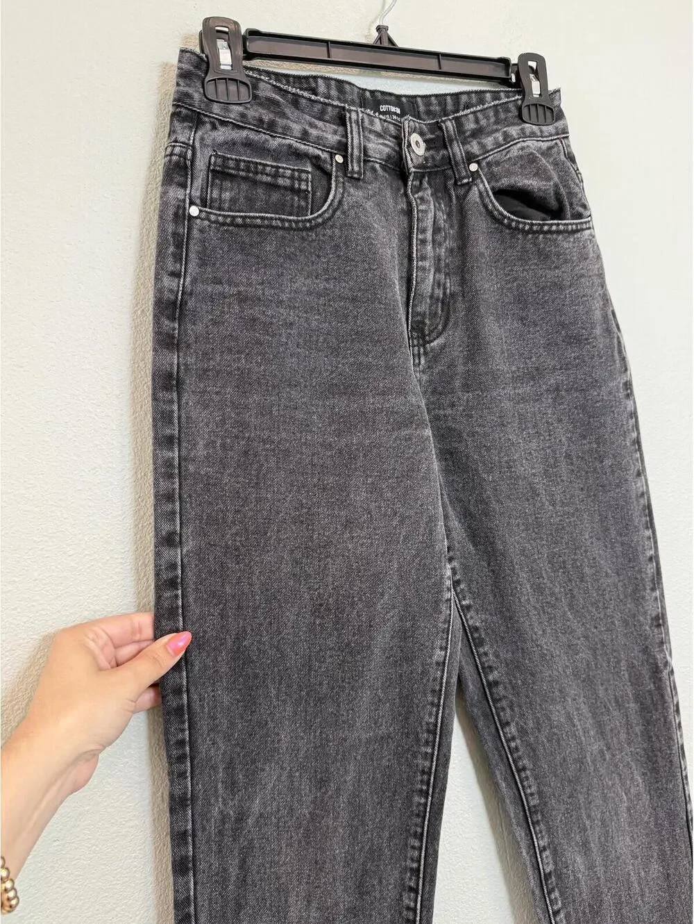 Cotton On Mom Jean In Black Acid Wash - Women's 4
